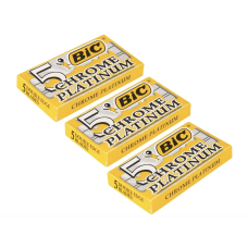 BIC Chrome Platinum двусторонние лезвия для Т-образного станка для бритья, 15 шт