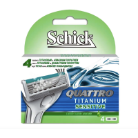 Schick Quattro Titanium Sensitive, Сменные кассеты 4 шт. Schick Quattro Titanium Sensitive, Сменные кассеты 4 шт.