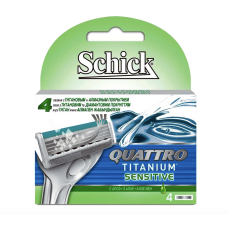 Schick Quattro Titanium Sensitive, Сменные кассеты 4 шт.