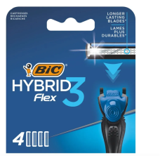 Сменные кассеты для мужской бритвы, Bic Flex3 Hybrid, уп. 4 шт.