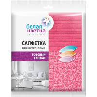 Салфетка из микрофибры для всего дома БЕЛАЯ КВЕТКА Розовый сапфир