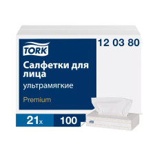 Салфетки бумажные TORK для лица ПРЕМИУМ 2 слоя 100 листов 120380