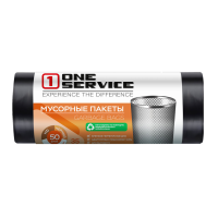 Пакеты для мусора ONE SERVICE Optimum HD 35 л 50 шт 45х55 см Пакеты для мусора ONE SERVICE Optimum HD 35 л 50 шт 45х55 см