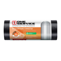 Пакеты для мусора ONE SERVICE Optimum HD 60 л 20 шт 60х75 см Пакеты для мусора ONE SERVICE Optimum HD 60 л 20 шт 60х75 см