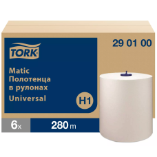 Полотенца бумажные TORK Matic Universal в рулонах 1 слой 280 метров Н1 290100