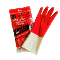 Перчатки латексные BiColor р-р L хозяйственные красно-белые