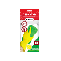 Перчатки латексные 40г без х/б напыл. р-р XL Кomfi желтые Перчатки латексные 40г без х/б напыл. р-р XL Кomfi желтые
