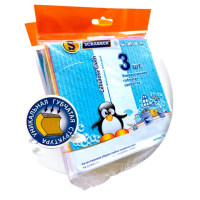 Салфетка губчатая целлюлозная 15х15 см SCRABBER 3 шт/упак