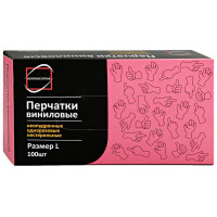 Перчатки ВИНИЛ неопудренные р-р L 100 шт/упак Перчатки ВИНИЛ неопудренные р-р L 100 шт/упак