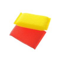 Губки для тефлоновой посуды и стеклокерамики 10х6.5х2 см в пластиковой оплетке 2 шт/упак