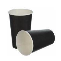 Стакан бумажный 250 мл однослойный черный для горячих напитков 50 шт/упак